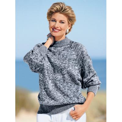 Strickpullover CLASSIC BASICS "Pullover", Damen, Gr. 44, grau, 100% Polyacryl, meliert, figurumspielend, Pullover Strickpullover