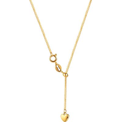 Y-Kette FIRETTI "Schmuck Geschenk Edelstahl Halsschmuck Halskette Ankerkette Herz", gold (gelbgoldfarben), Halsketten, Damen, Edelstahl, L: 56