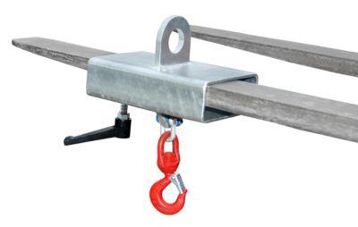 Lasthaken für Gabelstapler und Kran Bauer LH-I 1, mit Wirbel, Traglast 1000 kg, verzinkt