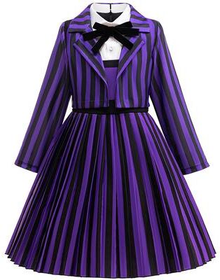 Top Demand Picks Wednesday And Enid Sinclair Cosplay Costume, 2 Pcs Girl Dress Set, For Halloween Carnival, Birthday Party Performance, K purple 7y 8y 140