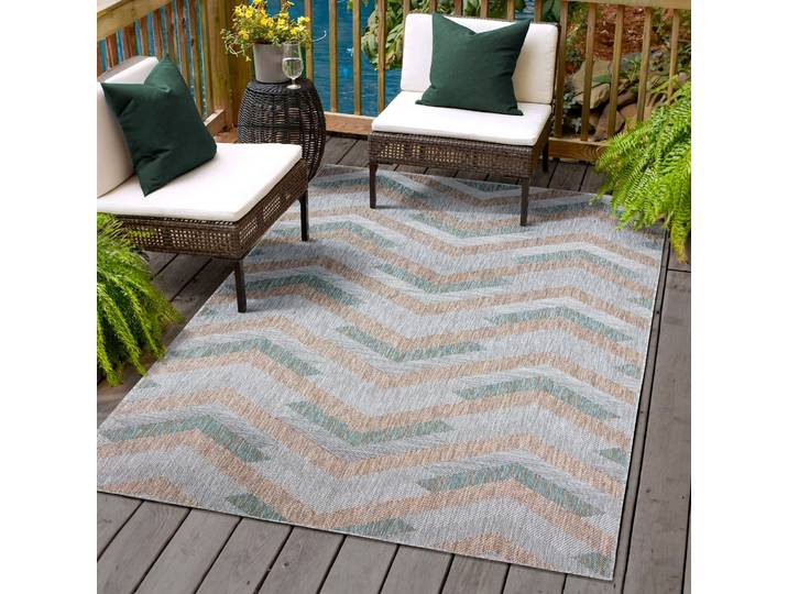 Outdoorteppich SANAT Melissa 8004 , auch in Rund erhältlich , grau, B:160cm H:10mm L:230cm, Kunstfaser, Teppiche, Outdoorteppich, Kurzflor, In -und Outdoor geeignet, Wohnzimmer