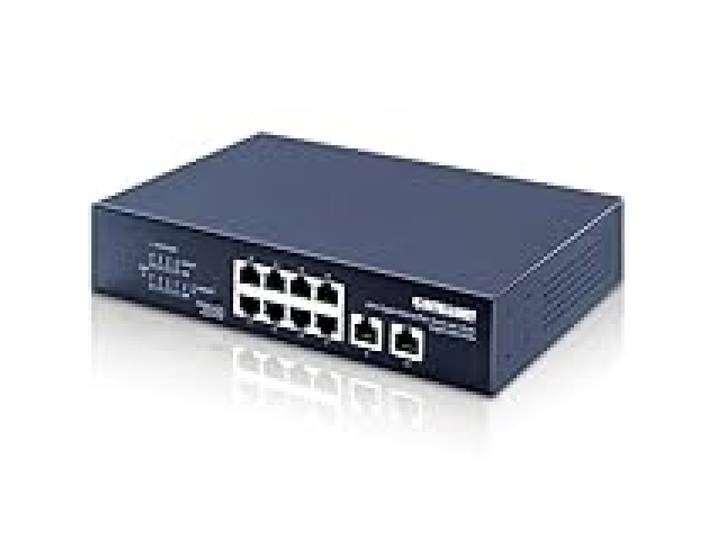 Intellinet 8-Port Gigabit Ethernet Poe+ Switch Mit 2 Rj45 Gigabit UplinK-Ports Ieee 802.3at/af Power Over Ethernet (poe+/poe)-Konform, 120 W, Endspan