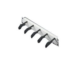 Rittal 19" Rangierfrontplatte, 1 HE, 5 Kabelrangierbügel 43 x 55 mm (Metall), schwarz RAL 9005