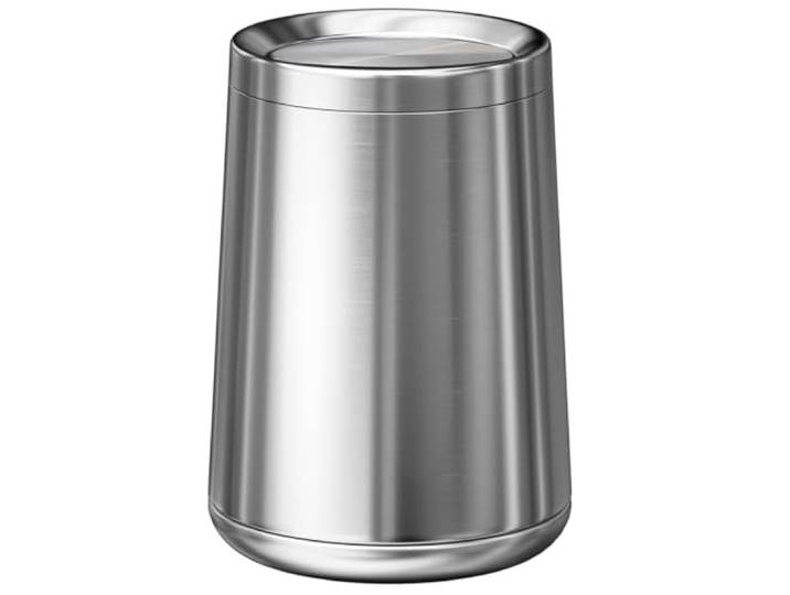 LEASYLIFE Badezimmer-Mülleimer mit Deckel, gebürstetes Nickel, 10 l Deckel aus Edelstahl, doppellagig, wasserdicht, für Wohnzimmer, Schlafzimmer, Hotel, Büro