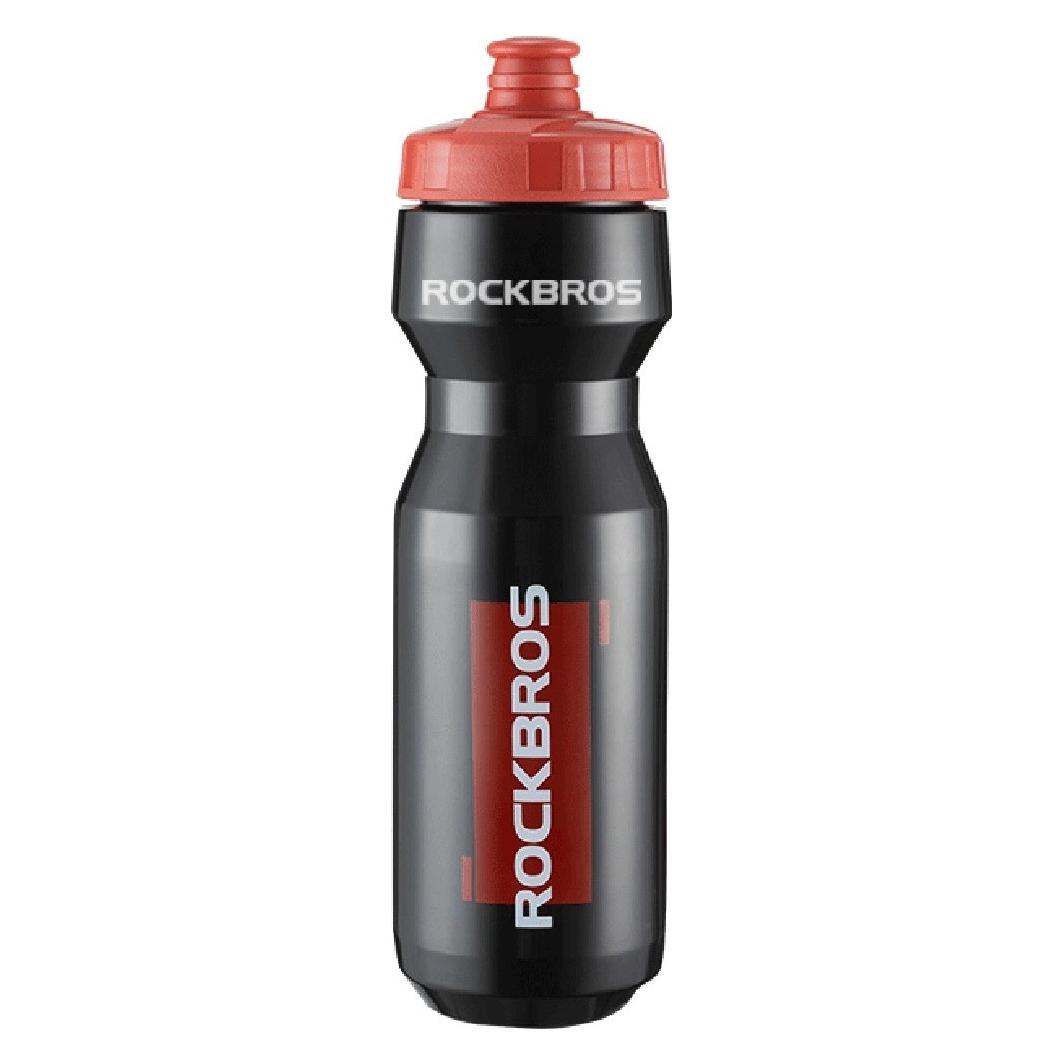 Rockbros Bidon rowerowy 750 ml - przezroczysto-czarny z czerwonym ustnikiem (0.75 l) (69306491)
