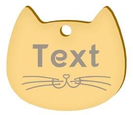 Uplifted Finds Custom Laser Engraved Stainless Steel Cat Face ID Tag gold 388 l