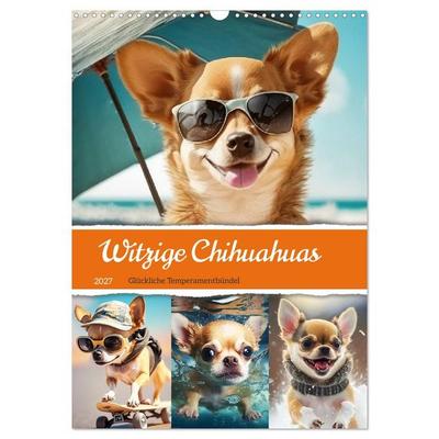 Witzige Chihuahuas. Glückliche Temperamentbündel (Wandkalender 2027 DIN A3 hoch), CALVENDO Monatskalender