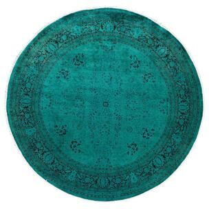 Overton "Fine Vibrance, One-of-a-Kind Hand-Knotted Area Rug - Green, 6' 1"" x 6' 1"" - 6' 1"" x 6' 1"""