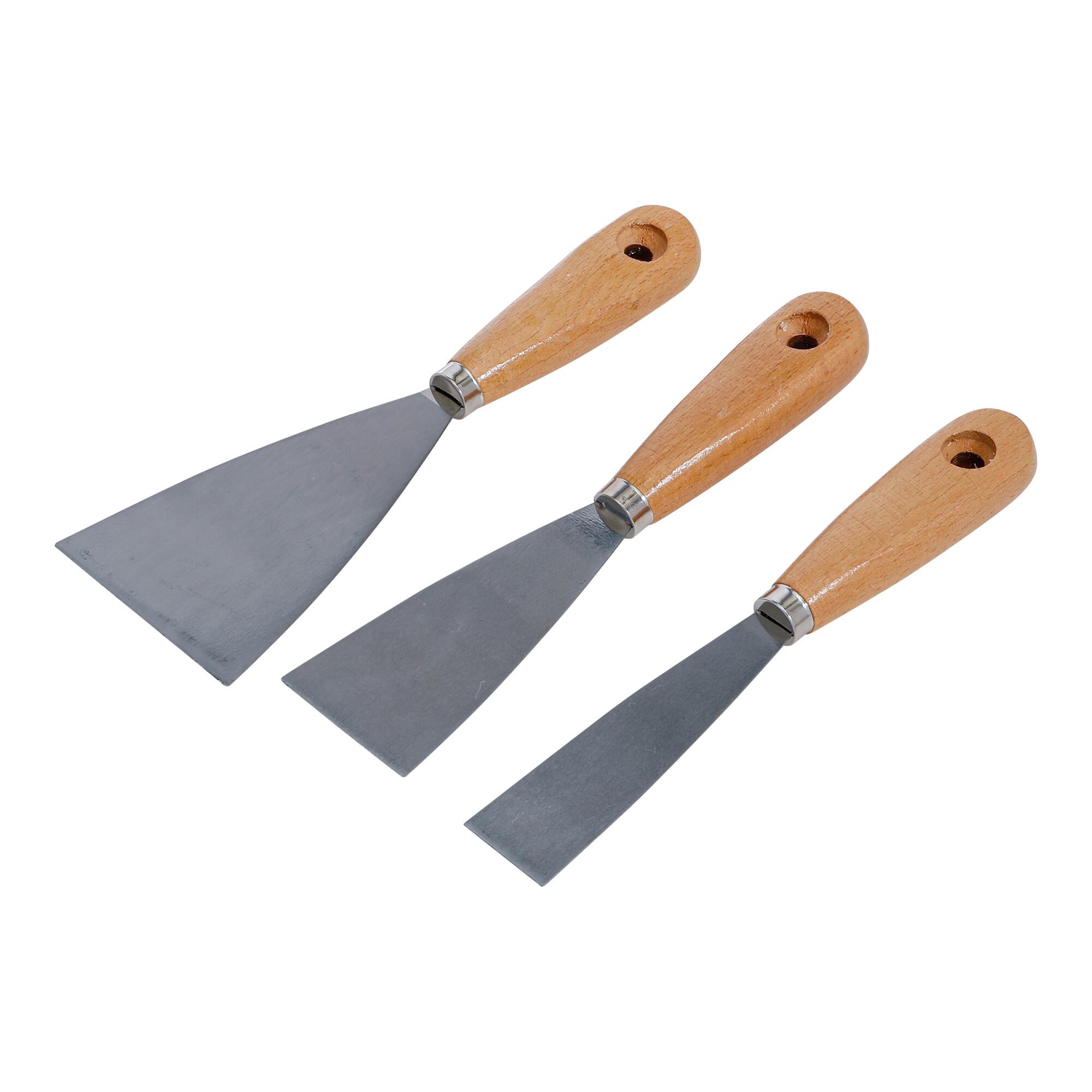 BGS Spachtel-Satz, Holzgriff, 30 / 50 / 80 mm, 3-tlg. ; BGS Do it yourself (85218)