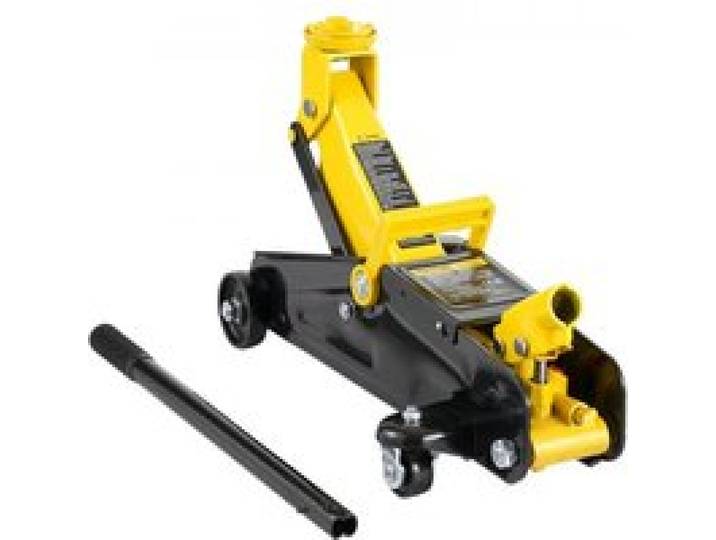 VEVOR hydraulische rolkrik 2 ton laag profiel zware ijzeren hydraulische krik met enkele zuiger snelhefpomp, geel 125,2-335 mm
