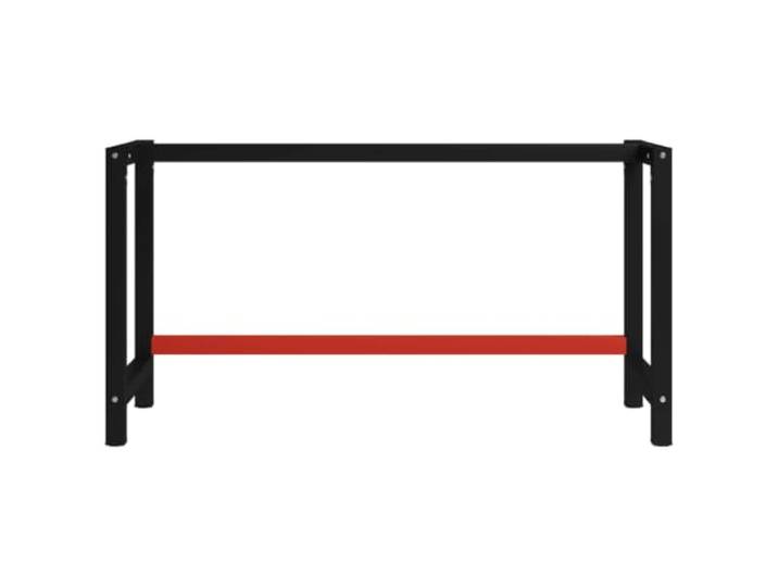 KTHLBRH Metall Tischgestell 150x57x79 cm Schwarz Rot Pulverbeschichtet, verstärkte Stange, vorgebohrte Löcher, langlebig für Werkbank