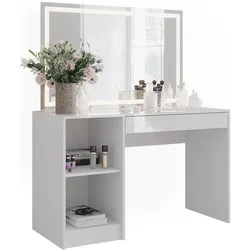 Vicco, Schminktisch, Sherry mit LED-Spiegel (119.80 x 50.10 x 76 cm)