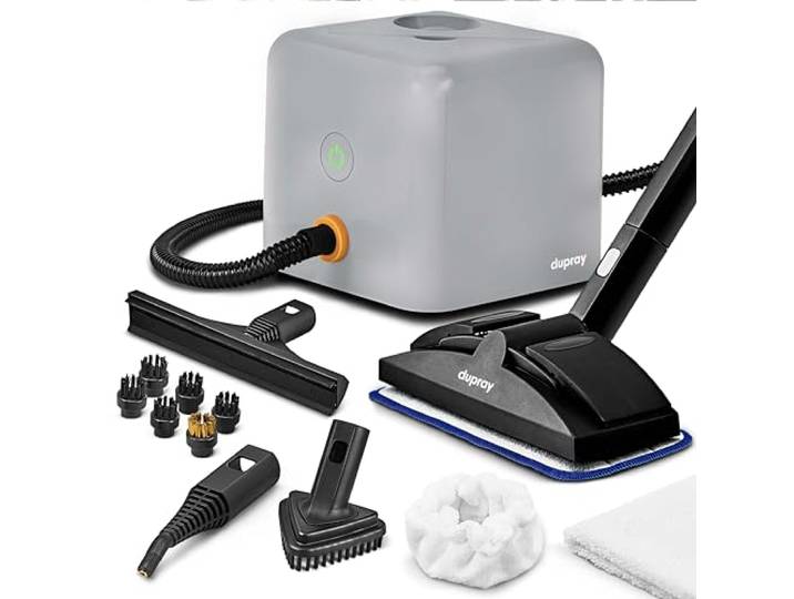 Dupray Nettoyeur vapeur Neat Plus maison & voiture\, utilisation en continu Non-Stop : Remplissez à tout moment Maison\, cuisine\, salle de bain\, tissus & voitures Pack complet 17 pièces inclus