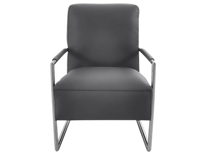 K+W Komfort & Wohnen Cocktailsessel, mit bezogenen Armlehnen, Gestell in Metall Edelstahloptik