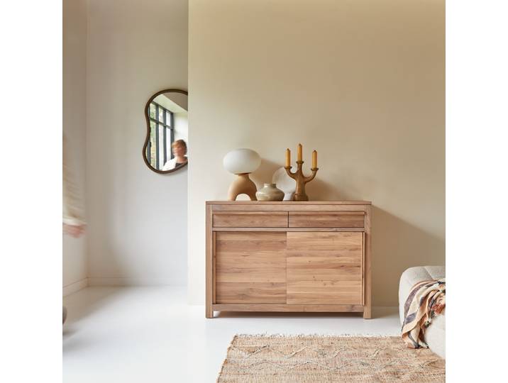 Anrichte aus massivem Eichenholz 120 cm - Natur - Oak