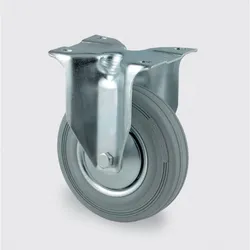 Transportrolle TENTE mit Deckung, 100 mm, grauer Gummi