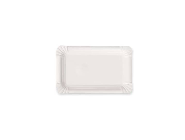 FRANZ MENSCH 2500 Stück, Pappteller rechteckig, weiß, Pappe Einwegteller, Einweggeschirr, 11 x 17,5 cm, stabil, geeignet für Events, Catering, Take-away