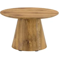 COUCHTISCH Rund Naturholzoptik MDF Ø 60 cm Beistelltisch Holz