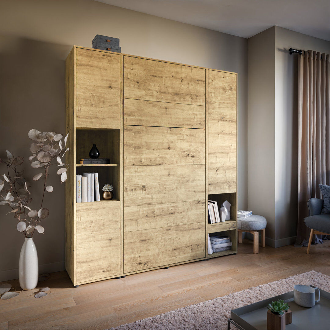 Ebern Designs Nadarius Storage Bed Oak Artisan Single (3')