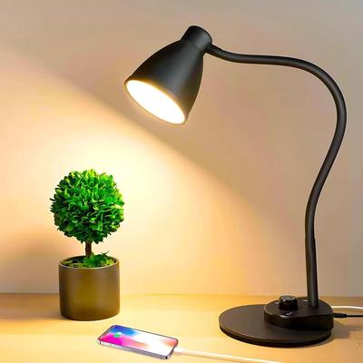 Inspired Finds USB C Dimmable LED Desk Light 3 Mode Reading Lamp With Intelligent Auto Dimming & Task Lighting black uk Plug