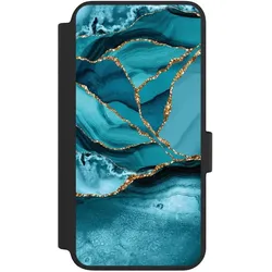 Nivocase Klapphülle für Samsung Galaxy S23 Handyhülle aus Kunst Leder NIVOflip schwarz Edelstein Glitzer (Samsung Galaxy S23), Smartphone Hülle, Schwarz