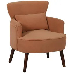 SESSEL mit Rückenlehne, abgerundeten Armlehnen Gepolstert Loungesessel Kordoptik