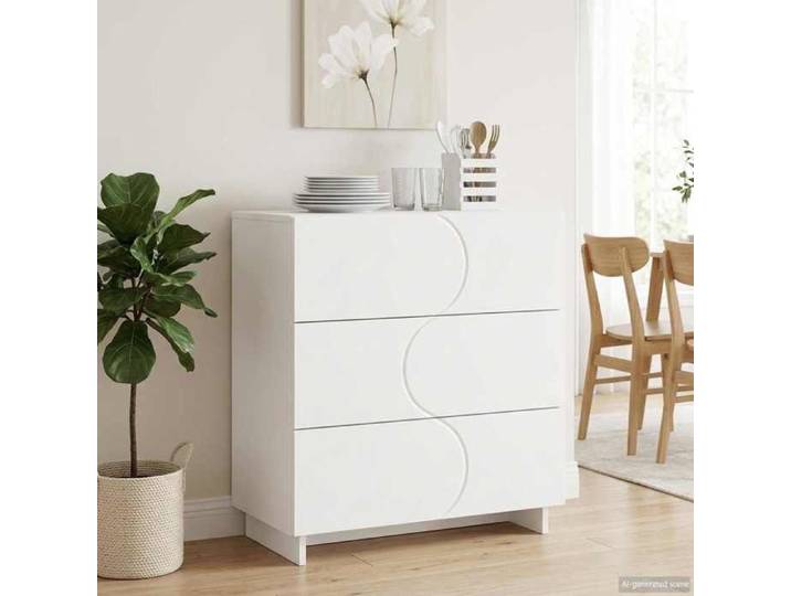 Moderne Buffet bahut pratique - Blanc 70x38x75 cm Bois d'ingénierie - Commode salon @FR 5112