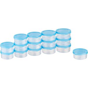 Kigima Frischhaltedose MiraHome blau, aus Kunststoff, 0,1 Liter, Gefrierdose, transparent, luftdicht, Set, 15 Stück
