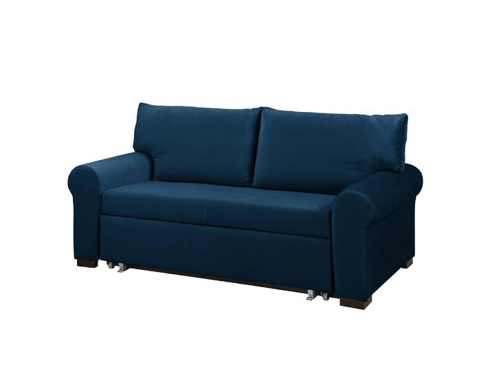 Schlafsofa Country Deluxe Blau/Marineblau Samt Krysia 185cm mit Schlaffunktion Glamour