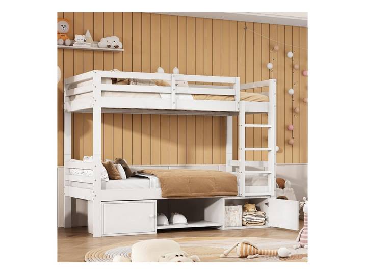 LuxusKollektion Kinderbett Hochbett 90x200 weiß