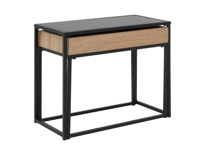 Couchtisch Ani Schwarz/ Eichefarben MDF mit Stauraum