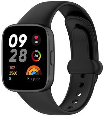 Everyday Crate Redmi Watch 3 Silicone Watch Strap Soft Adjustable Replacement Watch Band black