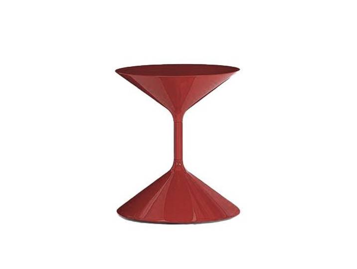 ZANOTTA table basse TEMPO (H 36 cm amarante - Polyuréthane poli et acier)