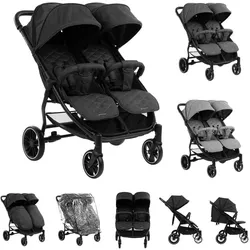 Kikkaboo, Kinderwagen, Zwillingskinderwagen Happy 2 (0 Monate - 3 Jahre)