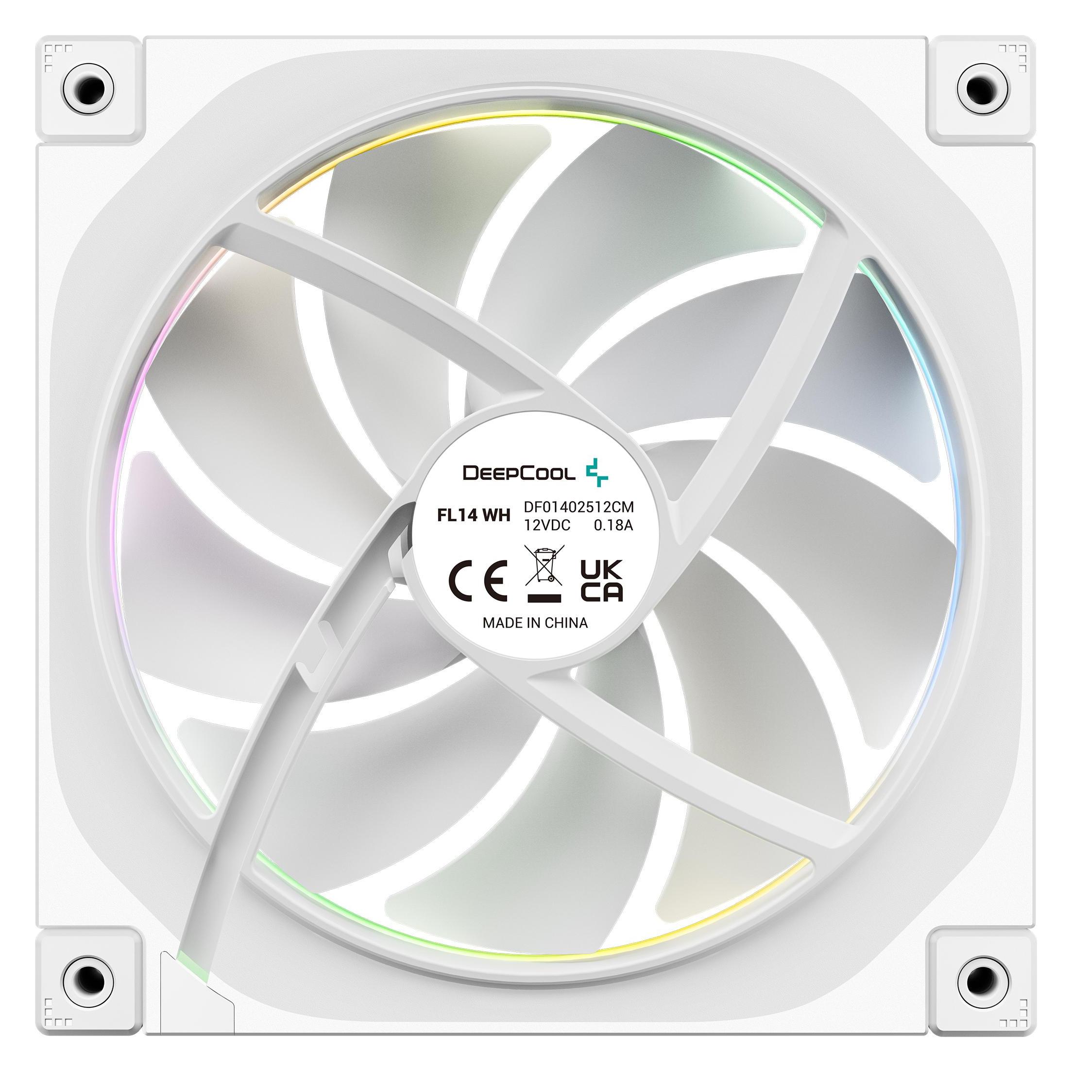 Deepcool "140mm FL14 3IN1 White" (140 mm, 3x) (R-FL14-WHAPN3-G)