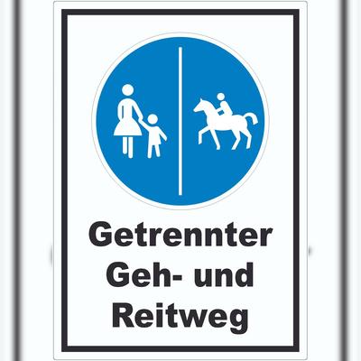 HB-Druck Aufkleber Getrennter Geh- und Reitweg A5 (148x210mm)