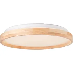Brilliant Alson LED Deckenleuchte 39cm holz hell/weiß , Metall/Holz/Kunststoff , 1x 26 W LED integriert , (Lichtstrom: 2500lm , Lichtfarbe: 3000-4500K)