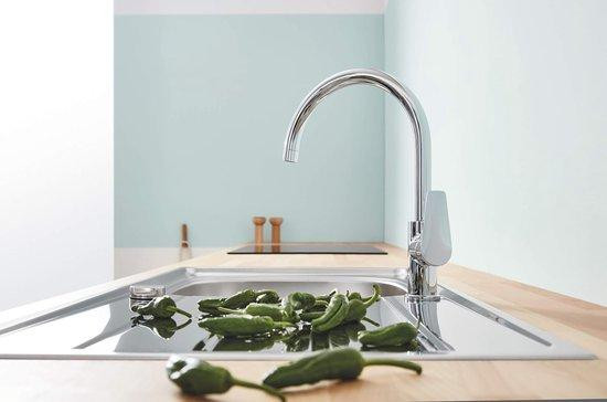 Grohe Luxe keukenkraan met draaibare uitloop in RVS