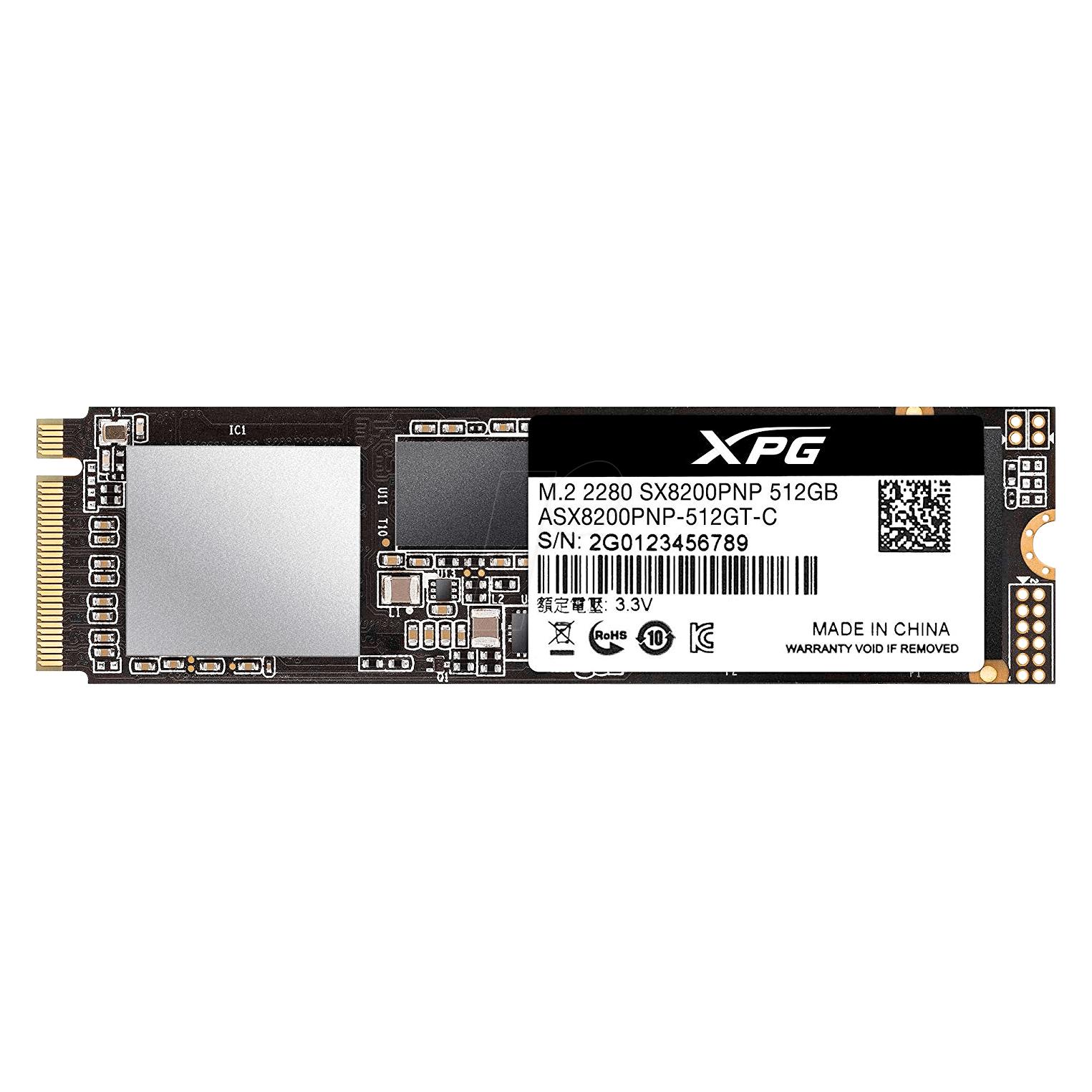 Adata XPG SX8200 PRO 512 GB M.2 PCIE-SSD (512 GB, M.2 2280) (ASX8200PNP-512GT-C)