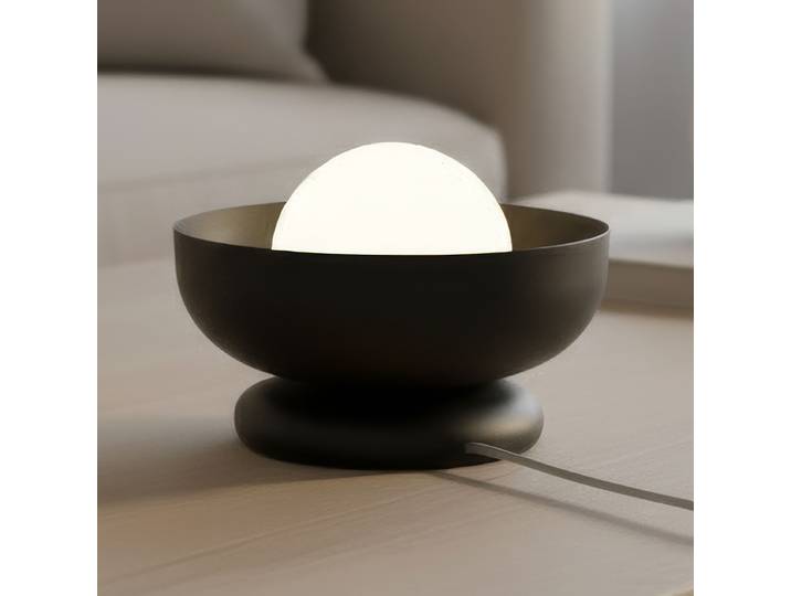 Lampe de table Ozzy 20 x 13 x 20cm Noir/Noir Verre opale, acier G9