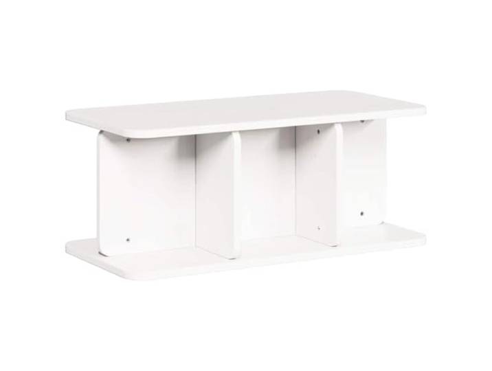 IBUQDDV Couchtisch Weiß 80 x 39,5 x 33,5 cm Massivholz Kiefer Rechteckige Form, Kiefernholz Konstruktion, pflegeleicht mit feuchtem Tuch, für Wohnzimmer und gesellige Runden