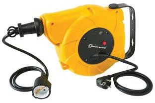 Briconess Automatische elektrische kabelhaspel voor wandmontage met 8 meter + 2 meter H05VV-F kabel, 3G1,5 ader