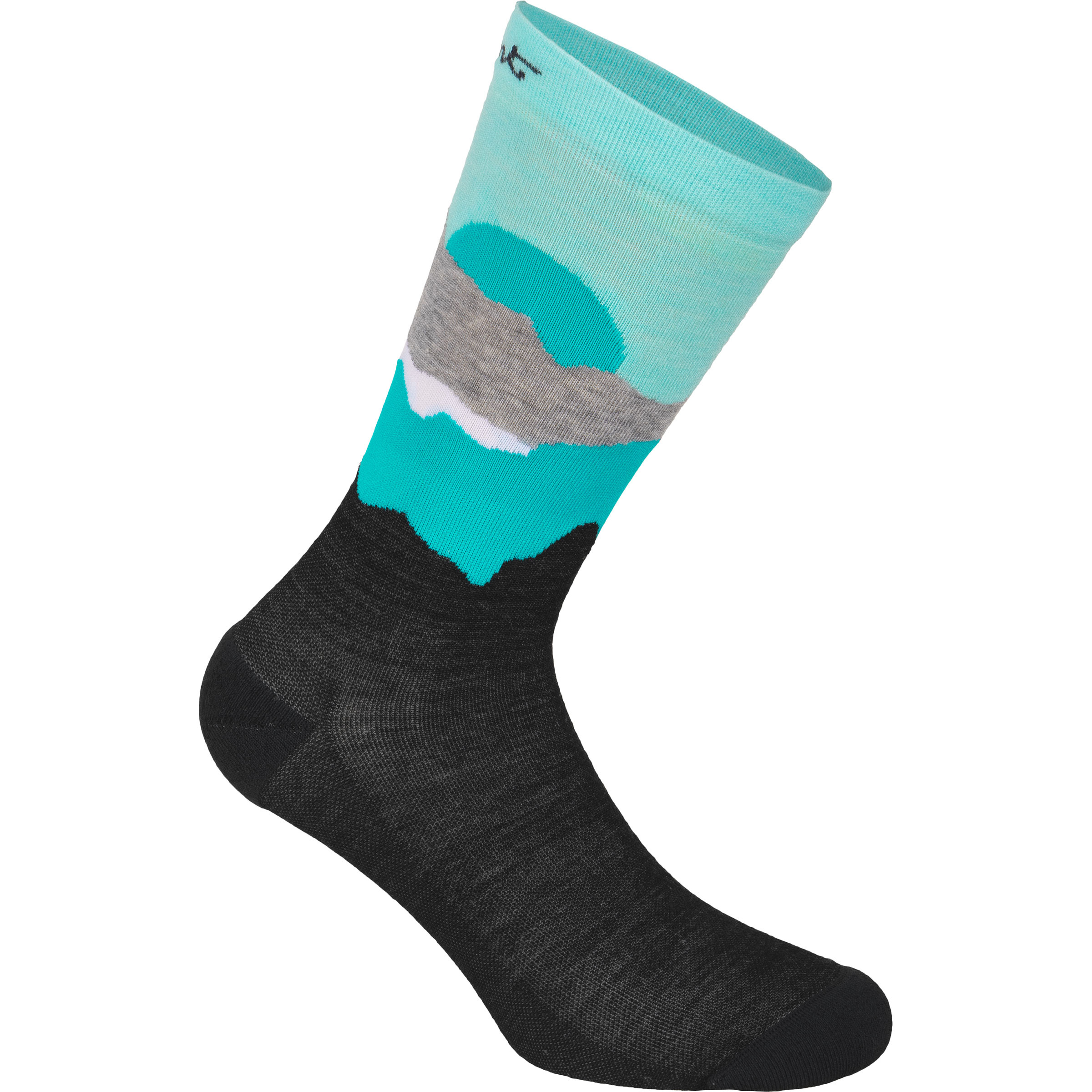 LaMunt Martha Illustration Damen Wandersocken tuerkis Größe 39 Trekking Hautfreundlich Merinowolle | Lyocell (Tencel)