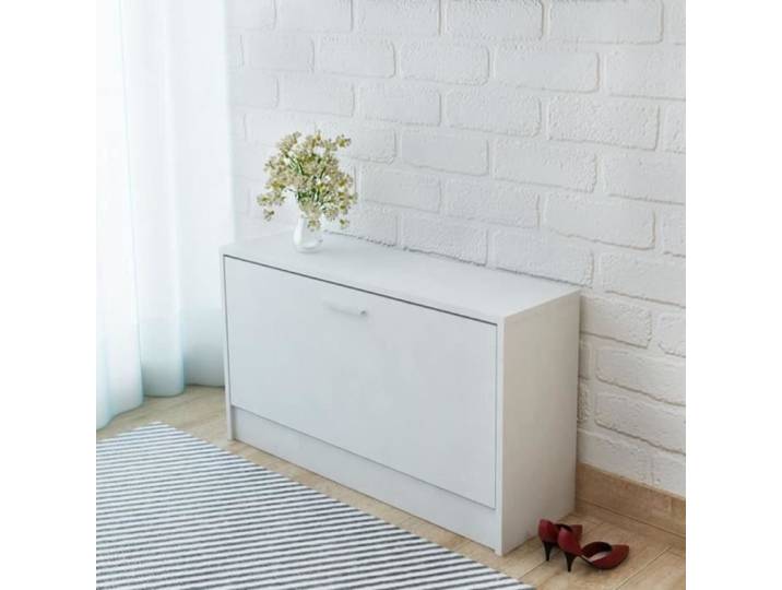 Meuble à Chaussures d'Entrée Contemporain - LUXE&Moderne - Étagère à Chaussures Banc de Rangement - Blanc
