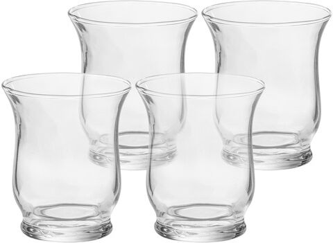 Glas-Windlichter, rund, 9 cm, 7,5 cm Ø, 4 Stück