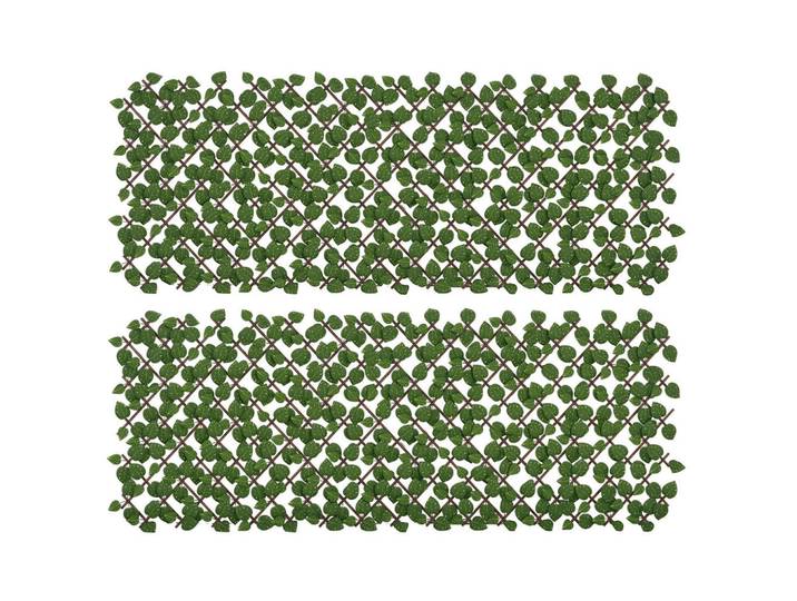 ComfortXL Kunsthecke 2er-Set De-13754 ausziehbar 2x1 m Grün, Kunststoff, 100x200 cm, Dekoration, Gartendeko