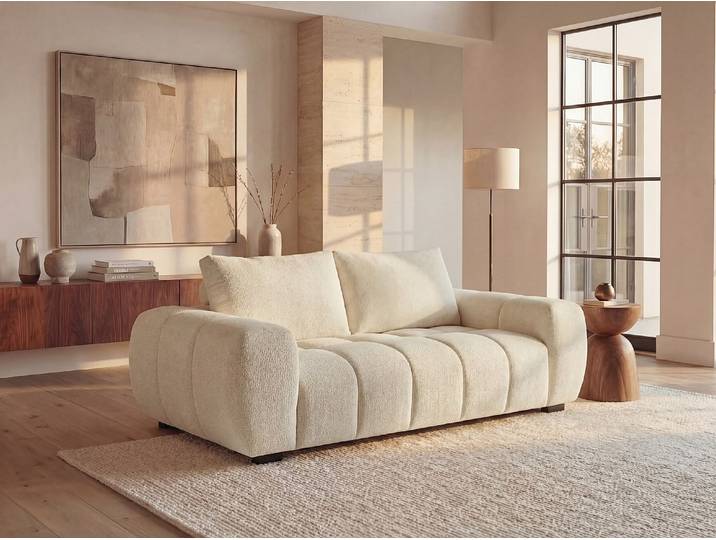 Sofa 3-Sitzer - Stoff - Beige - BERENIA