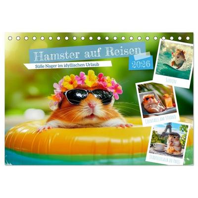 Hamster auf Reisen (Tischkalender 2026 DIN A5 quer), CALVENDO Monatskalender