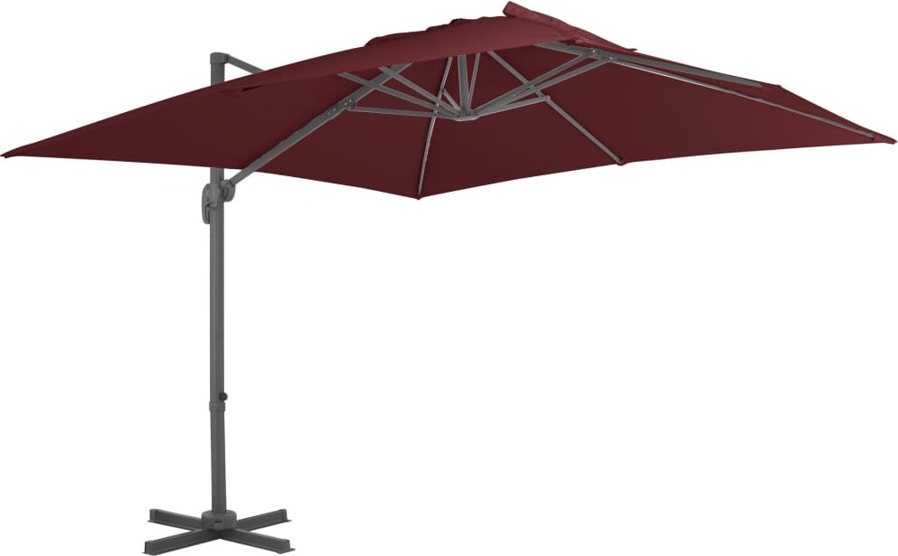 Ampelschirm mit Aluminium-Mast 400x300 cm Bordeauxrot
