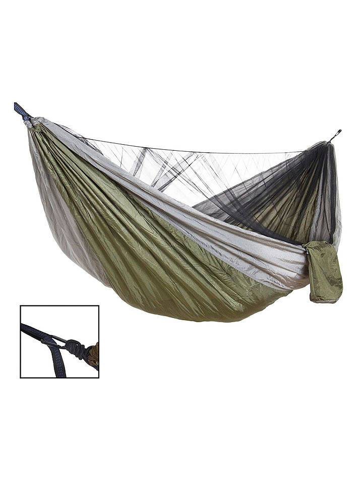 Bizzotto Ultraleicht-Hängematte "Andreas" in Khaki - (L)275 x (B)140 cm - onesize